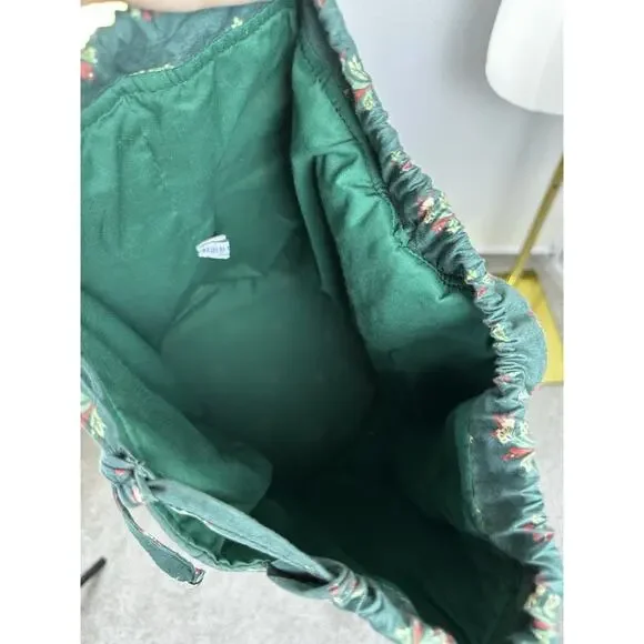 PIERRE DEUX French Country Green Floral Quilted Back Pack Sling Bag Vintage - Picture 10 of 16